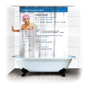 Facebook Shower Curtain: Tenda per Doccia con Profilo Social